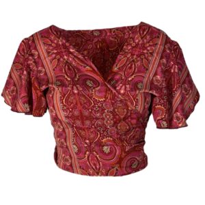 Noe Bohemian Wrap Top Red/Pink