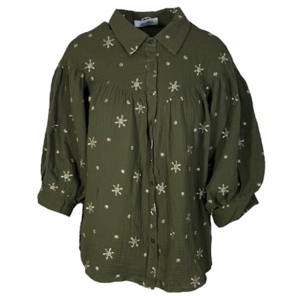 Ambika Mousseline Top Sun Army Green