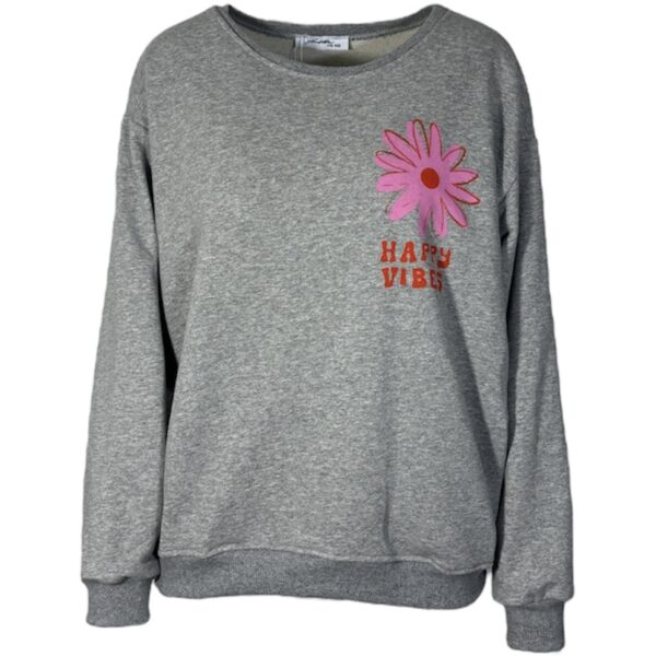 Happy Vibes Sweater Grey