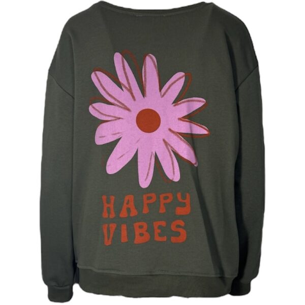 Happy Vibes Sweater Army Green